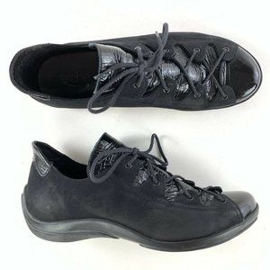 Arche LN Black Suede Pattern Leather Comfort Shoes